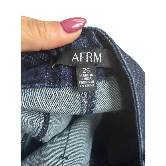 AFRM Dark Wash Denim Crop Jeans Pants Size 26 - Picture 7 of 7